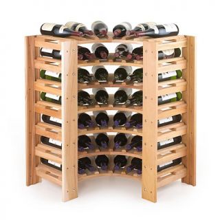 Wine Enthusiast 42 Bottle Curved Corner Wine Rack   Natural