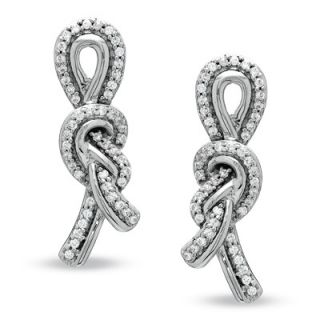 CT. T.W. Diamond Knot Earrings in Sterling Silver   Zales