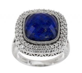 Judith Ripka Cushion Cut Gemstone and Diamonique Ring —