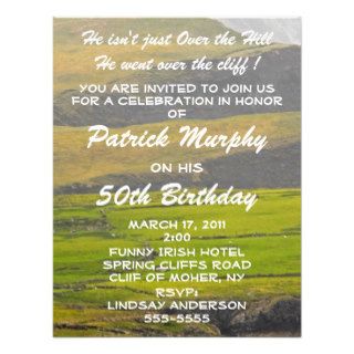 Funny Irish Over The Hill Birthday Party Invite
