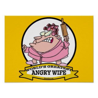 WORLDS GREATEST ANGRY WIFE CARTOON POSTER
