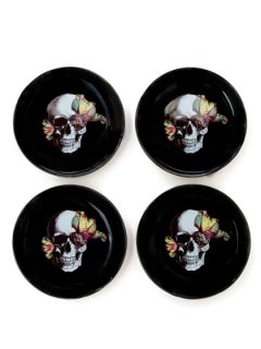 Blooming Skull Plates (Set Of 4) by D.L. & Co.