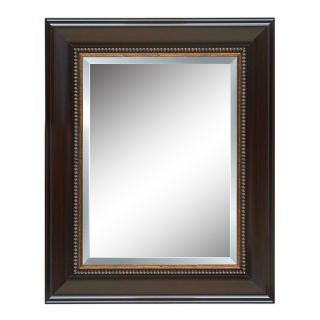 Style Selections 32 in x 44 in Cherry Rectangular Framed Wall Mirror