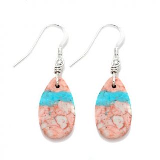 Chaco Canyon Southwest Travertine Turquoise Drop Earrings