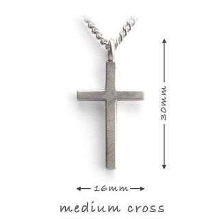 medium silver cross pendant by james newman jewellery