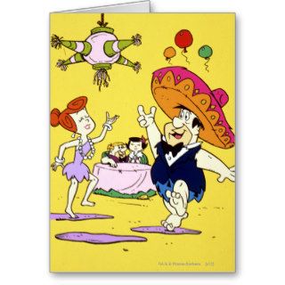 Fred Flintstone Wilma Barney and Betty Fiesta Greeting Cards