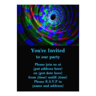Abstract Spiral Light Painting Custom Invitations