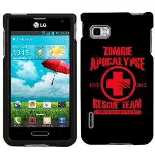 T Mobile LG Optimus F3 Zombie Apocalypse 2012 Rescue Team on Black Phone Case Cover Cell Phones & Accessories
