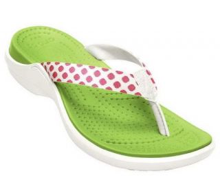 Crocs Capri Polka Dot Flip Flop Sandals —