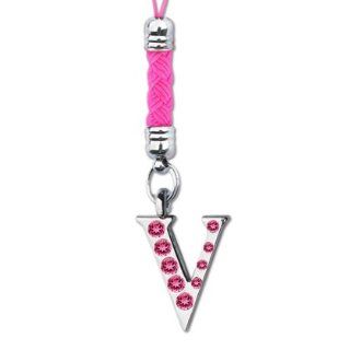 Reiko CHM VHPK Pink Universal Diamond Letter Charm   1 Pack   Retail Packaging   V Cell Phones & Accessories