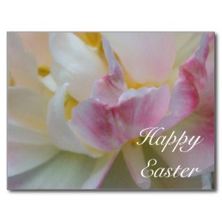 Pink Fancy Tulip Happy Easter Postcards