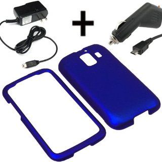 AM Hard Shield Shell Cover Snap On Case for AT&T Huawei Fusion 2 U8665+ Car + Home Charger Blue Cell Phones & Accessories