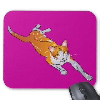 Orange and White Tabby Cat Mouse Pads