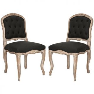 Safavieh Set of 2 Carissa Side Chairs   Black