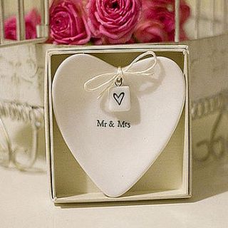 personalised mr & mrs large wedding ring dish by this is pretty