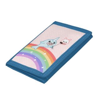 Cute Flying Narwhal Tri fold Wallet
