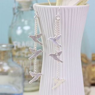 silver hummingbird earrings by lisa angel