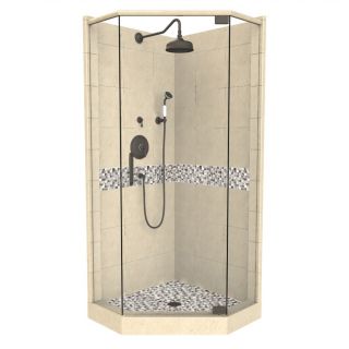 American Bath Factory Java 86 in H x 36 in W x 42 in L Medium with Accent Neo Angle Corner Shower Kit