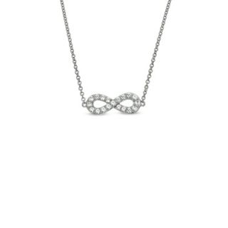 Lab Created White Sapphire Sideways Infinity Symbol Necklace in