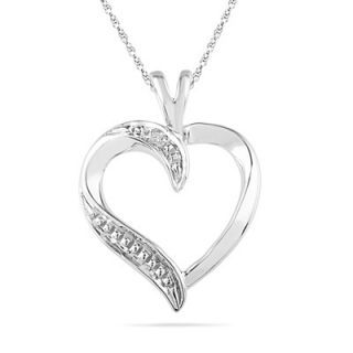 Diamond Accent Heart Pendant in 10K White Gold   Zales