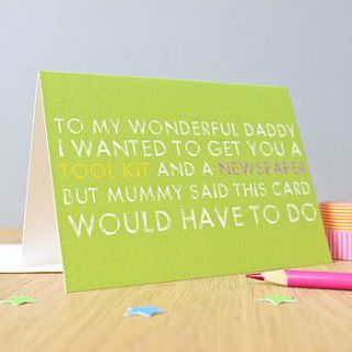 personalised 'mummy said' father's day card by studio 9 ltd