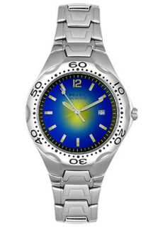 Fossil AM3520  Watches,Mens  blue  steel watch  Stainless Steel, Casual Fossil Quartz Watches