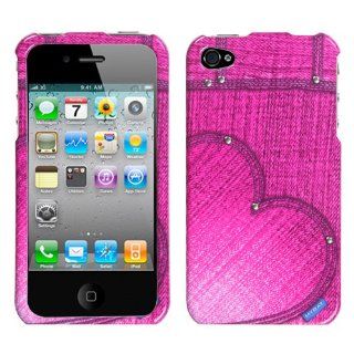 MYBAT Blushing Heart Jean Phone Protector Cover with Studs for APPLE iPhone 4S/4 Cell Phones & Accessories