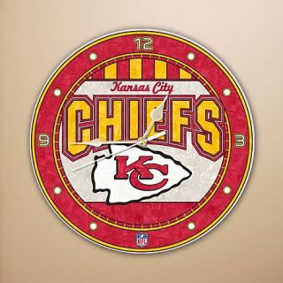 Kansas City Chiefs NFL Art Glass Wall Clock
