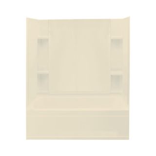 Sterling Accord 77.5 in H x 60 in W x 36 in L Almond Polystyrene Wall 4 Piece Alcove Shower Kit with Bathtub