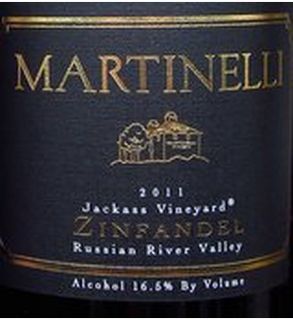 Martinelli Zinfandel Jackass Vineyard 2011 750ML Wine