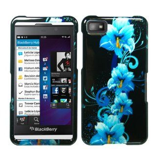iFase Brand Blackberry Z10 Cell Phone Blue Flower Protective Case Faceplate Cover Cell Phones & Accessories