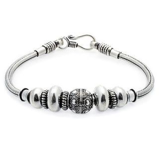 ethnic silver bead snake bracelet by charlotte's web