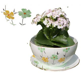 vintage planter little flowers by the vintage tea cup