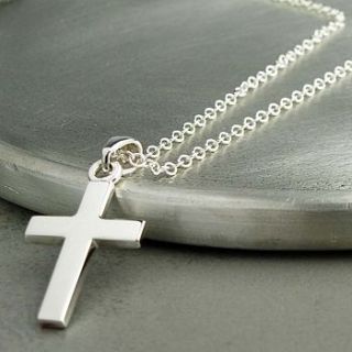 personalised men's silver cross pendant by hersey silversmiths