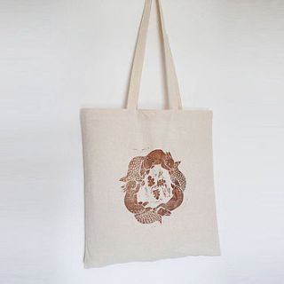 playing squirrels cotton tote bag by kat whelan illustrations
