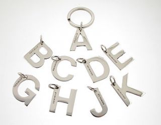 sterling silver initial alphabet key ring by david louis design