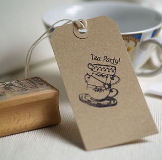 tea party rubber stamp by pretty rubber stamps