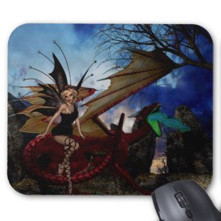 "Best Friends" Fairy and Dragon fantasy mousepad