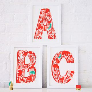 animal alphabet set of three letters by lucy loves this
