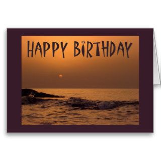 Happy birthday   Ocean sunrise Card