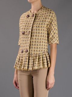 Erika Cavallini Semi Couture Tweed Double Breasted Peplum Jacket   Eraldo