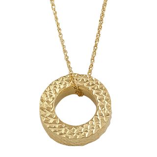Fremada 14k Yellow Gold Cable Chain Circle Necklace Fremada Gold Necklaces