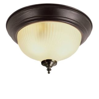 Project Source 11.375 in W Oil Rubbed Bronze Ceiling Flush Mount