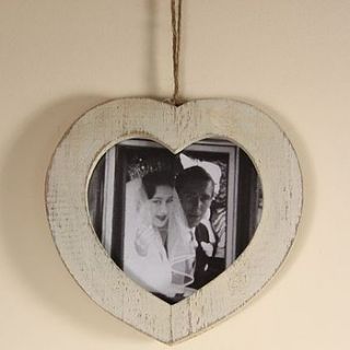 distressed wooden heart photo frame by lisa angel homeware and gifts