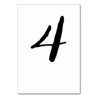 Rustic Black and White Table Number Card   4 Table Cards