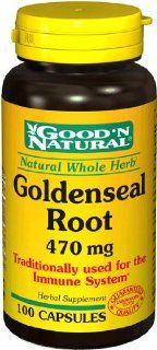 Golden Seal Root 470mg   Promotes Immune System, 100 caps,(Good'n Natural) Health & Personal Care