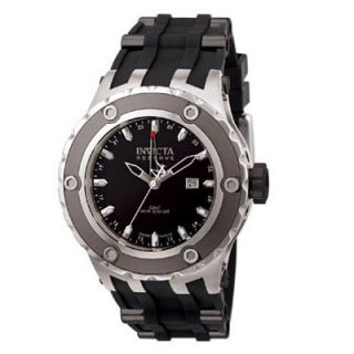 Mens Invicta Reserve Collection GMT Stainless Steel Watch with Black