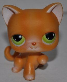 Shorthair Tabby #11 (Orange, Green Eyed)   Littlest Pet Shop (Retired) Collector Toy   LPS Collectible Replacement Single Figure   Loose (OOP Out of Package & Print)  