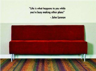 John Lennon Life is what Happens The Beatles Quote Decal Sticker Words   Wall Decor Stickers  