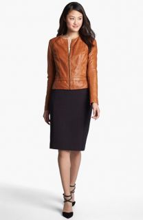 Halogen® Leather Jacket & Pencil Skirt